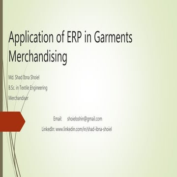 Application of ERP in garments merchandising | PPTX