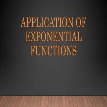 Application of exponential functions