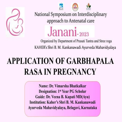 APPLICATION OF GARBHAPAL RASA IN PREGNANCY.pptx