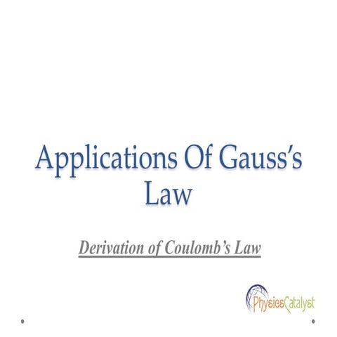Derivation of Coulomb law from Gauss's Law