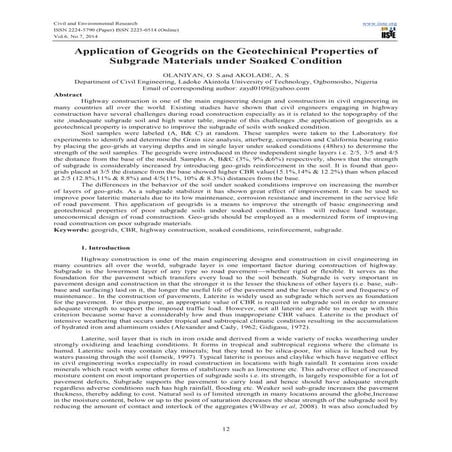 Application of geogrids on the geotechinical properties of