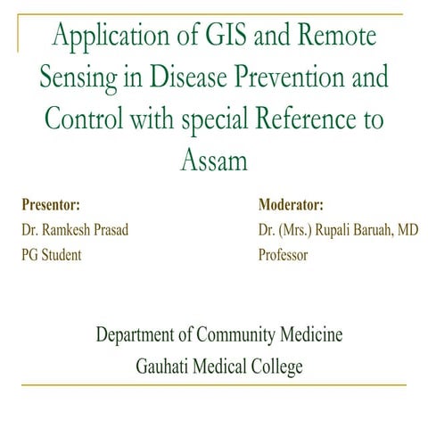 Application of gis and remote sensing in disease prevention and control with