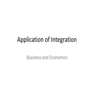 Application of integration