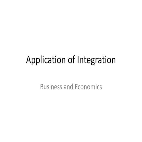 Application of integration