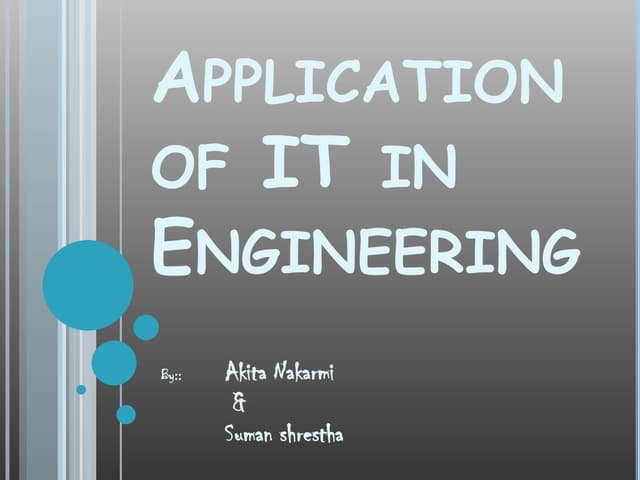 Application of IT in engineering