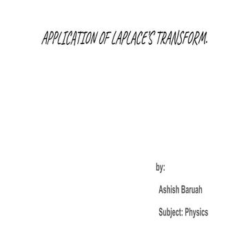 Application of laplace transform
