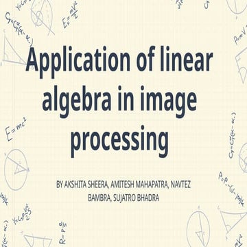 Application of linear algebra in image processing