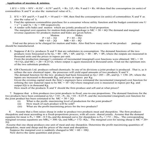 Application of maxima