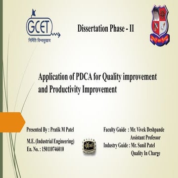 Application of pdca for dp2
