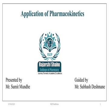 Application of Pharmacokinetics .pptx.sumit