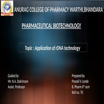 Application of rDNA technology in the production of interferons.pptx