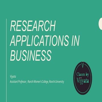 Application of research in business