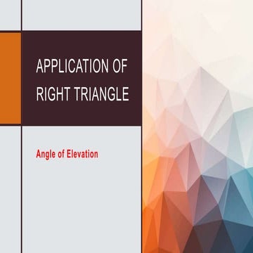 Application of right triangle using trigonometry