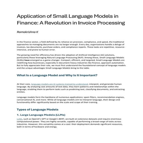 Application of Small Language Models (SLMs) in Finance_A Revolution in Invoic...