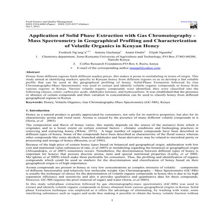 Application of solid phase extraction with gas chromatography