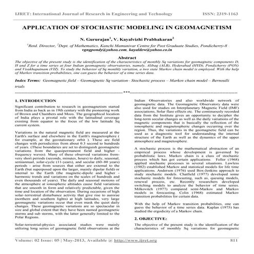 Application of stochastic modeling in geomagnetism