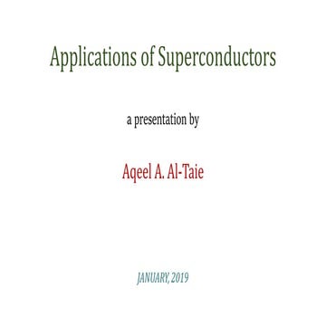 Application of superconductors