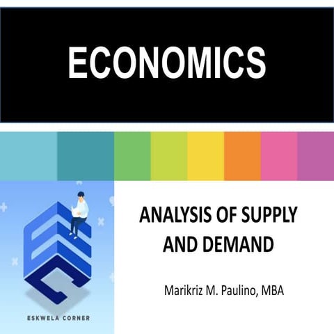 Application of supply and demand analysis