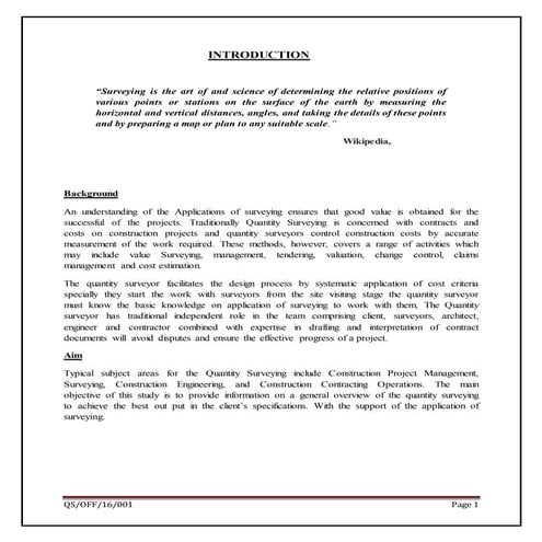 Application of surveying