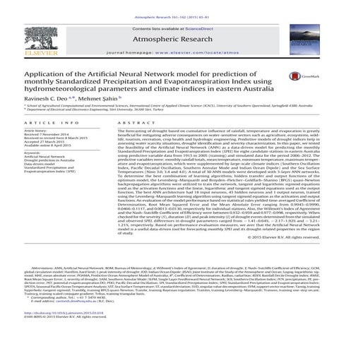 Prediction droughts using machine learning algorithm | PPTX