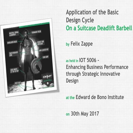 Application of the basic design cycle on a exemplary piece of gym equipment