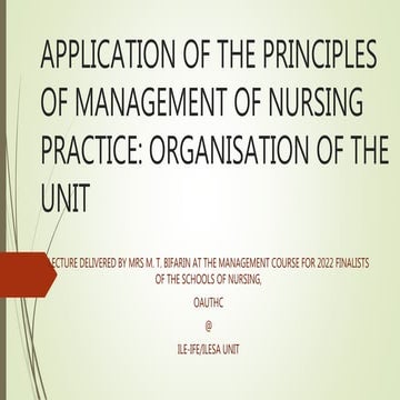 APPLICATION OF THE PRINCIPLES OF MANAGEMENT OF NURSING - Copy.pptx