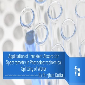 Transient Absorption Spectrometry  in Photoelectrochemical Splitting of Water 