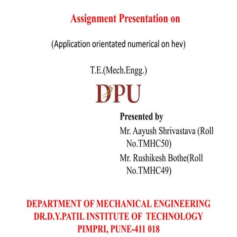 Application orientated numerical on hev.ppt