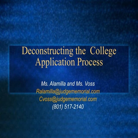 College Application Process 2009