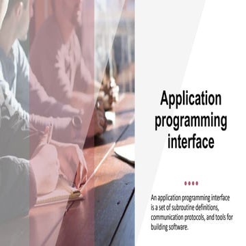 What is an Application programming interface(API)? | PPT