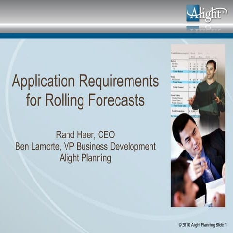 Application Requirements For Rolling Forecasts