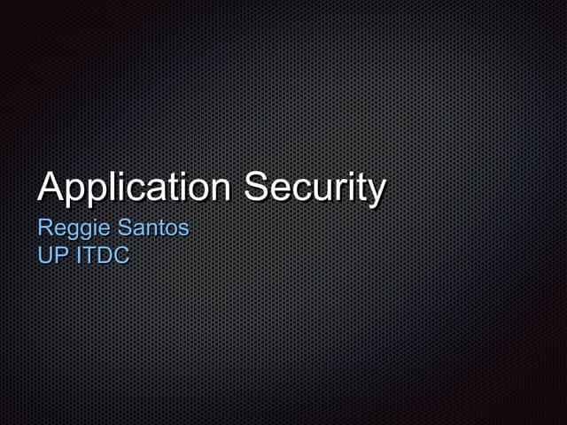 Application Security