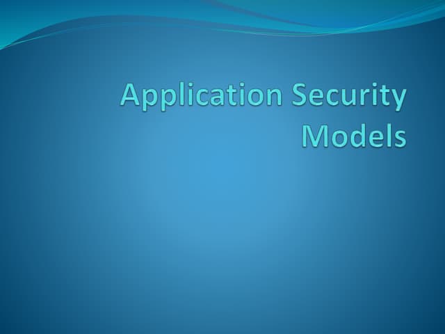 Application security models