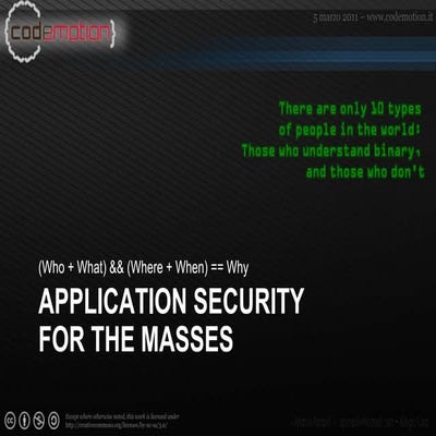 Application Security for the masses