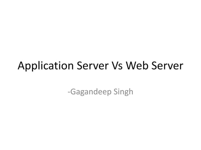 Application server vs Web Server