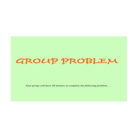 Applications Group Problem