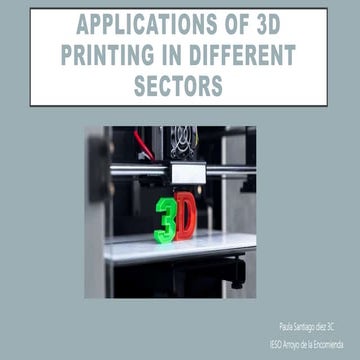 Applications of 3 d printing in different sectors