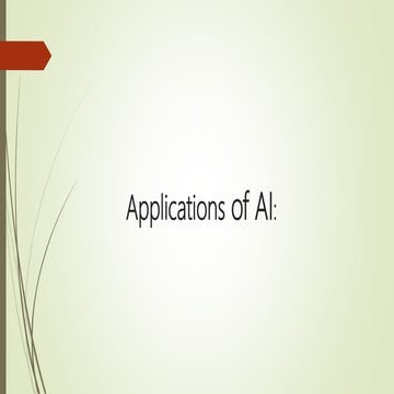 Applications of artificial intelligence