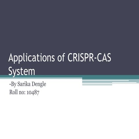Applications of crispr cas system