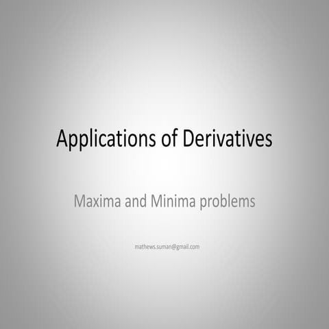 Applications of derivatives
