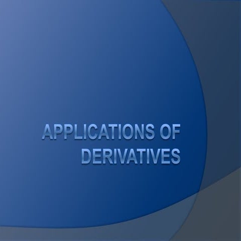 Applications of derivatives flash cards
