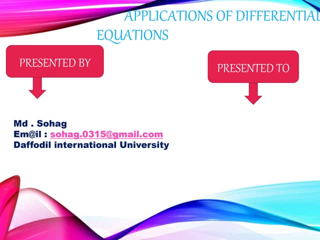 Applications of differential equations