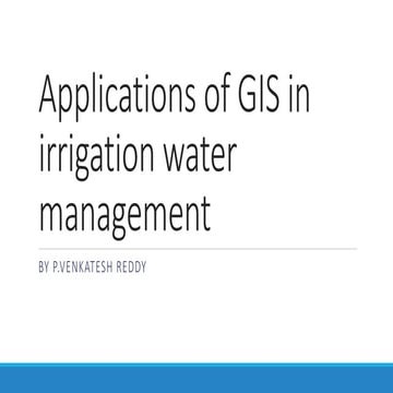Applications of gis in irrigation