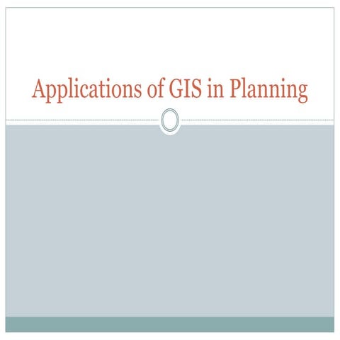 Applications of gis in planning