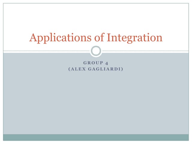 Applications of integration