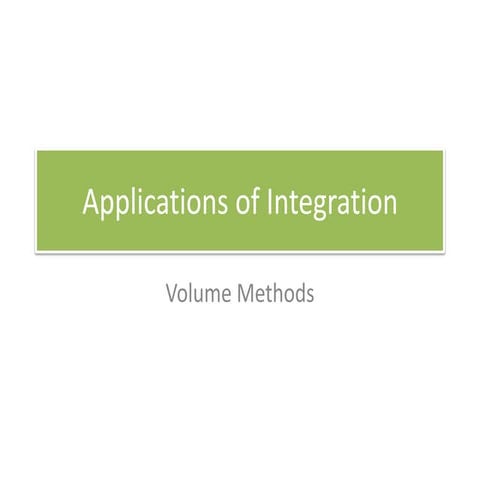 Applications of integration