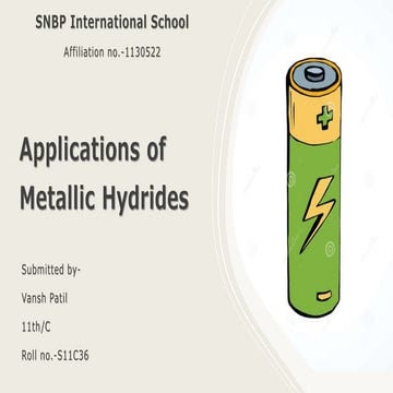Applications of Metallic Hydrides