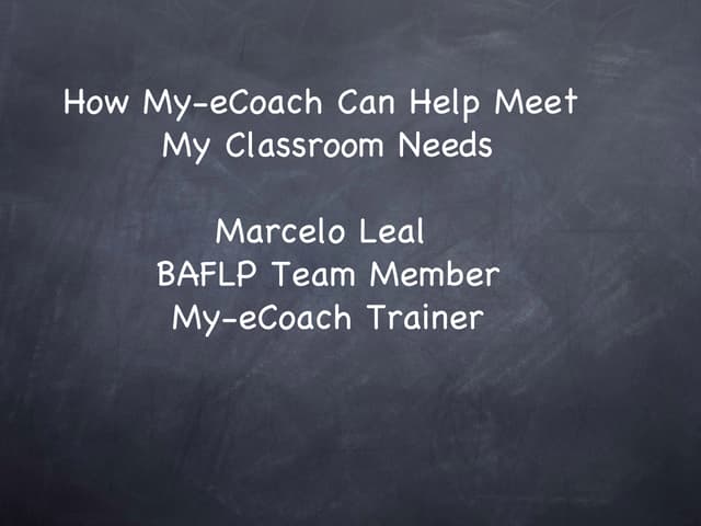 Applications Of My-Ecoach