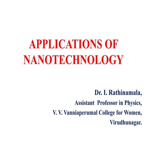 Applications of nanotechnology