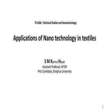 Applications of Nano technology in textiles.pptx